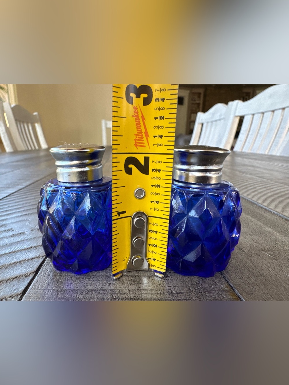 Cobalt Blue Glass Salt & Pepper Shaker Set - Picture 6 of 8
